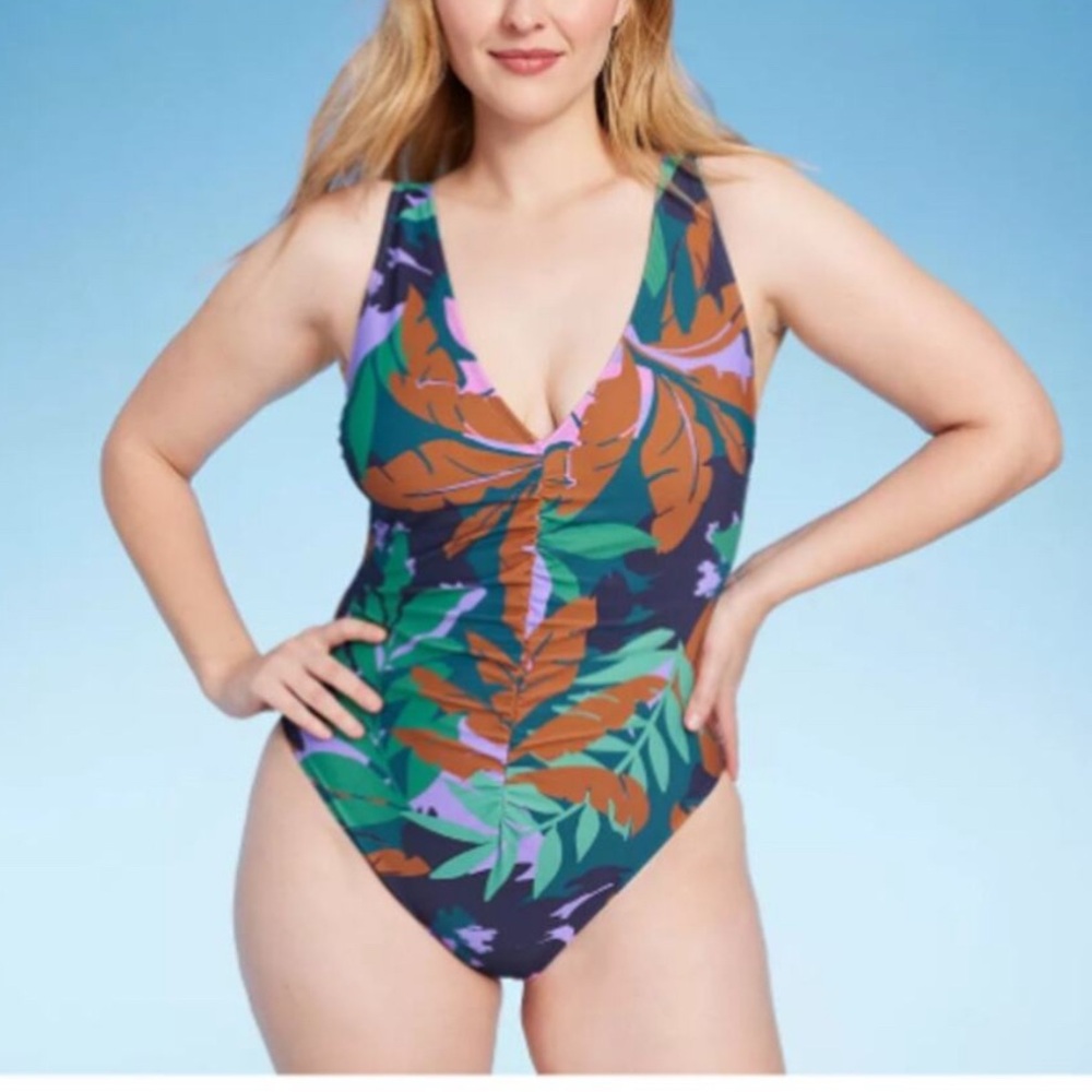 Sun + Stone Tropical Leaf One-Piece Swimsuit